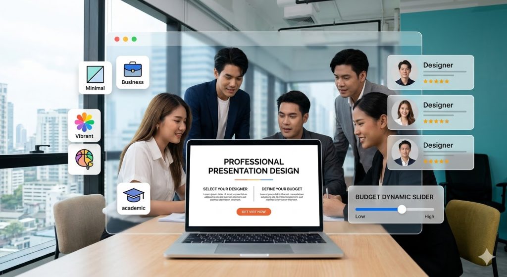รับทำ PowerPoint มืออาชีพ เลือกดีไซน์เนอร์และคุมงบได้เอง